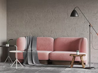 Modern double sofa combination 3d model