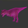 Realistic Dinosaur Figure With Brown Yellow Skin Red Horns Open Mouth Standing On Gray Background