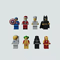 Lego Character Dolls Featuring Various Iconic Figures Like Superheroes Santa And Astronaut