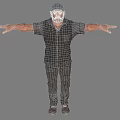 Male Character 3D Model Display With Black Outfit Hat Different Angles Extended Arm Pose