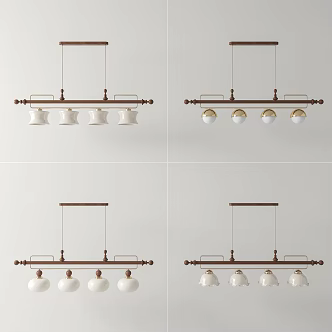French Middle Style Chandelier French Middle Style Chandelier Vintage Long Chandelier 3d model