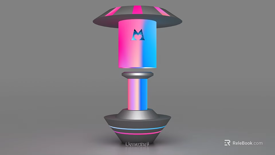 Modern Lumustuff Decorative Object With Pink Blue Gradient And Top Shade Base Structure 3d model 