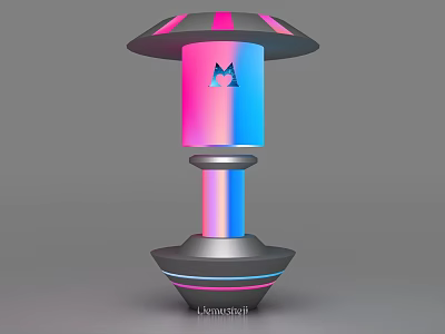 Modern Lumustuff Decorative Object With Pink Blue Gradient And Top Shade Base Structure 3d model