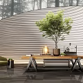 Modern CCD Hotel End View Table Ornaments Floriculture Combination Green Plant Table Lamp Table Moss Tree 3d model