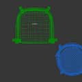 Wicker Armchair With Blue Cushion And Round Stool Rattan Weave Design