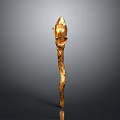 Golden Decorative Sculpture With Shiny Surface And Unique Curved Design