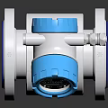White Body Electromagnetic Flowmeter With Blue Digital Display For Accurate Liquid Measurement