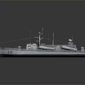Detailed Red And White Naval Ship Model Featuring K-95 Marking And Deck Structures 3d model
