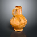 Hand Carved Terracotta Vase Sculpture With Handle And Intricate Classic Patterns Design