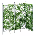 Lush Green Vines Covering Metal Grid Trellis for Garden Screening