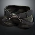 Camouflage Tactical Waist Pouch With Gray Straps And Metal Buckle Design