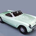 American Retro Convertible Car Muscle Car Chevrolet 3d model