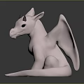 Cute Pink Dragon Figurine In Sitting Pose With Shiny Surface And Smooth Texture