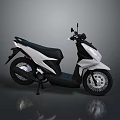 Modern White And Black Scooter With Sleek Design On Reflective Floor 3d model
