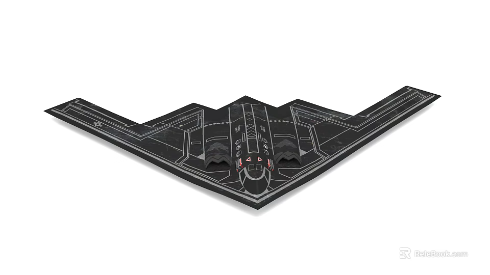Black Stealth Fighter Jet With Flying Wing Design And Detailed Aerodynamic Silhouette 3d model 