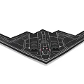 Black Stealth Fighter Jet With Flying Wing Design And Detailed Aerodynamic Silhouette