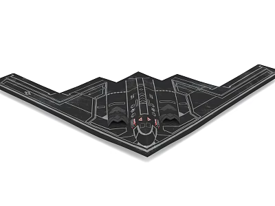 Black Stealth Fighter Jet With Flying Wing Design And Detailed Aerodynamic Silhouette 3d model
