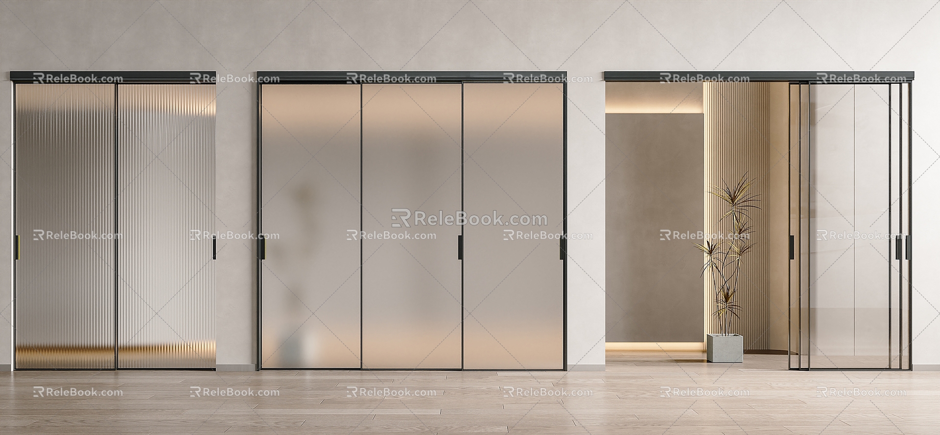 Minimalist Glass Sliding Door Hanging Rail Glass Sliding Door Kitchen Sliding Door Sliding Door Glass Door Very Narrow Border Glass Door Changhong Glass Sliding Door Frosted Glass Sliding Door 3d model