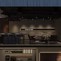 Old Town Café Interior With Bar Counter High Stools Sofa And Plants