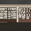 Wooden Bogu Shelf With Multilayer Compartments Displaying Vases Decorative Items And Books