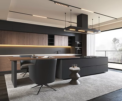 Modern Office Interior Design With Open Workstations Ergonomic Chairs And Large Windows 3d model