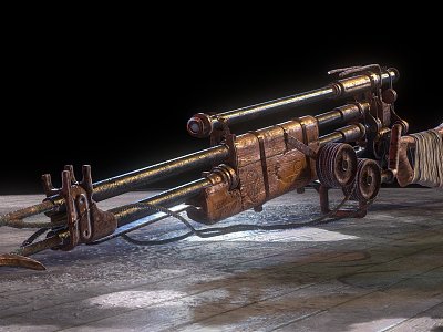 Steampunk harpoon gun model