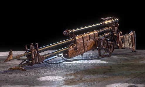 Steampunk harpoon gun 3d model