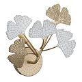 Elegant Modern Ginkgo Leaf Design Wall Lamp with White and Gold Leaves