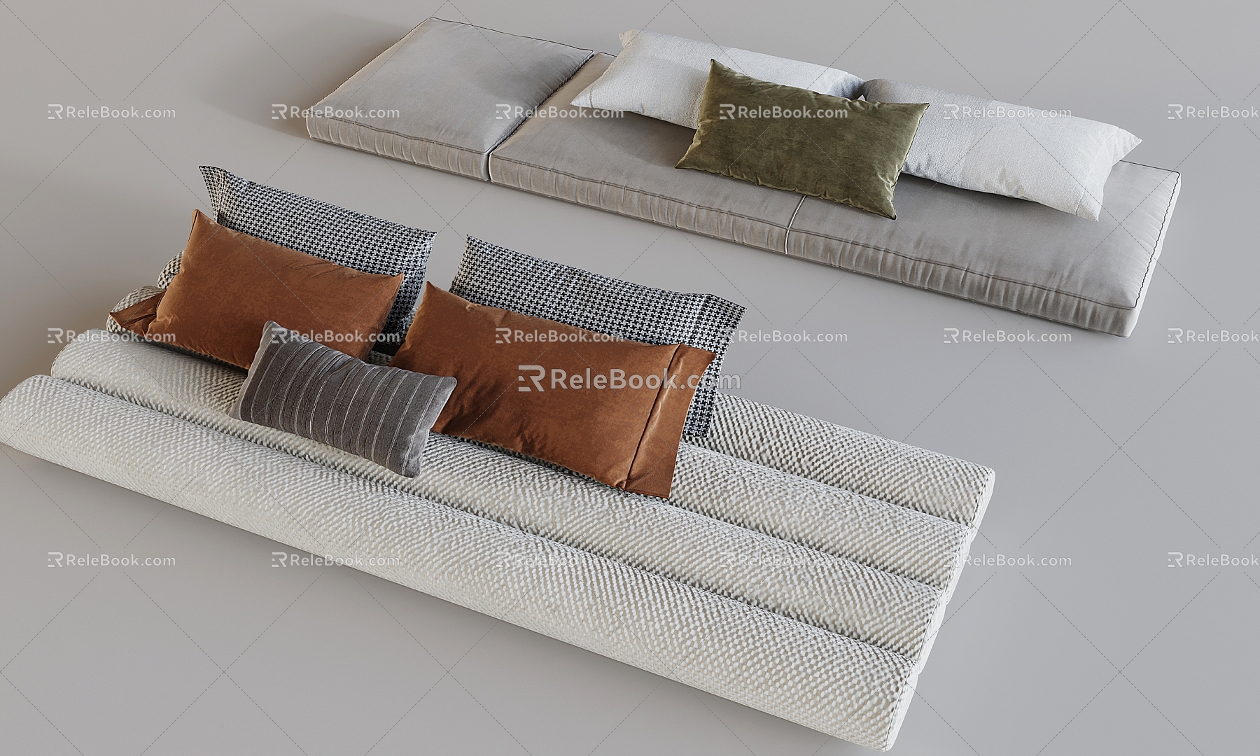 Cream Wind Cushion Bay Window Cushion Tatami Cushion Pillow Pillow 3d model