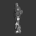 Iron Man Metallic Armor Figure Standing With Shiny Surface And Mechanical Details