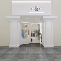 Modern Clothing Store Interior With Hanging Clothes On Racks And Ceiling Lights