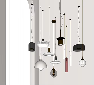 Modern Bedside Chandelier Glass Chandelier Light Luxury Chandelier Art Chandelier Cream Wind Chandelier 3d model