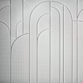 Modern Bedroom Accent Wall With Black Leather Stitched Geometric Patterns And Decorative Lines