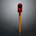 Single Red Textured Match Head On Wooden Matchstick Isolated On Dark Background