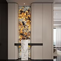 Elegant Modern Entryway Hallway Design With Decorative Wall Marble Elements And Ambient Lighting 3d model