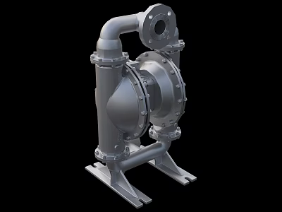 Industrial Diaphragm Pump with Metal Body Pipeline and Stable Base Stand for Industrial Applications 3d model