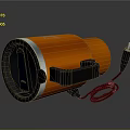 Lightweight Orange Cylindrical Device With Gray Accents Handle And Attached Power Cable 3d model