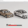 Toy Car Models Featuring Sedans and SUVs in Gold Silver and Gray Colors