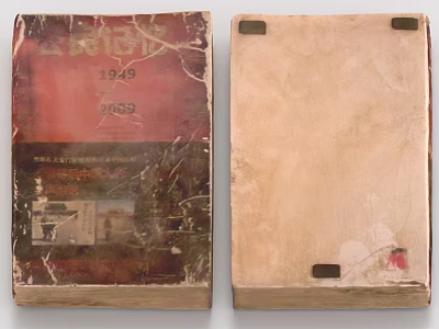 Vintage 1949 Books And Old Magazines With Worn Covers And Tattered Pages 3d model