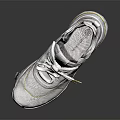 White Sporty Sneakers With Yellow Accents And Lace Up Design For Comfortable Wear