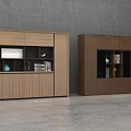 Modern Minimalist Light And Dark Wood Bookcases With Open Shelves Books And Decorative Vase
