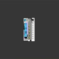 Sleek Modern Graphics Card With White Blue Pink Design And Three Cooling Fans