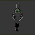 Futuristic Sci-Fi Weapon 3D Model With Metallic Parts Green Energy Core And Multiple Barrels