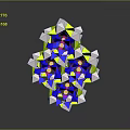 Colorful Geometric Structure With Blue Yellow Purple White Polygons And Reflection