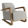 Modern Tan Leather Upholstered Armchair With Curved Solid Wood Frame For Cozy Home Lounge Space