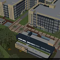 Contemporary Industrial Factory Building With Large Glass Facade Steel Structure And Green Surroundings