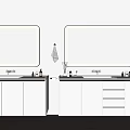 White Double Bathroom Vanity Cabinet With Lighted Mirrors Drawers And Countertop