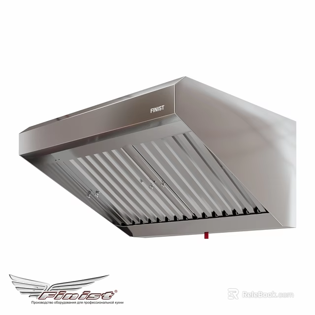 FAST Commercial Kitchen Exhaust Hood Stainless Steel Modern Design 3d model 