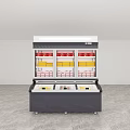 Modern Commercial Refrigerator Freezer with Multiple Shelves Colorful Storage Containers Display Design