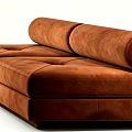 Modern Brown Velvet Chaise Lounge With Curved Back And Comfortable Seating